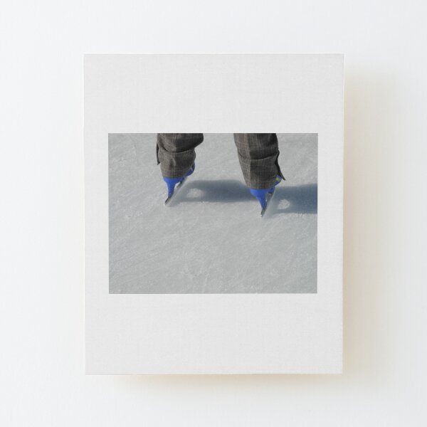 Ice Skating in The City Wood Mounted Print