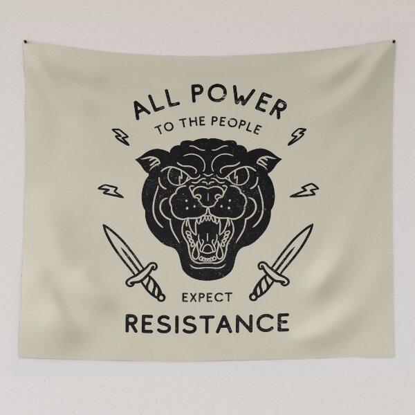 Item preview, Black Panther - All Power to the People - Expect Resistance | HBCU Black Owned BLM Black Lives Matter | Original Art Pillowcase | Backpack | Tattoo Style Logo designed and sold by Any Color Designs.