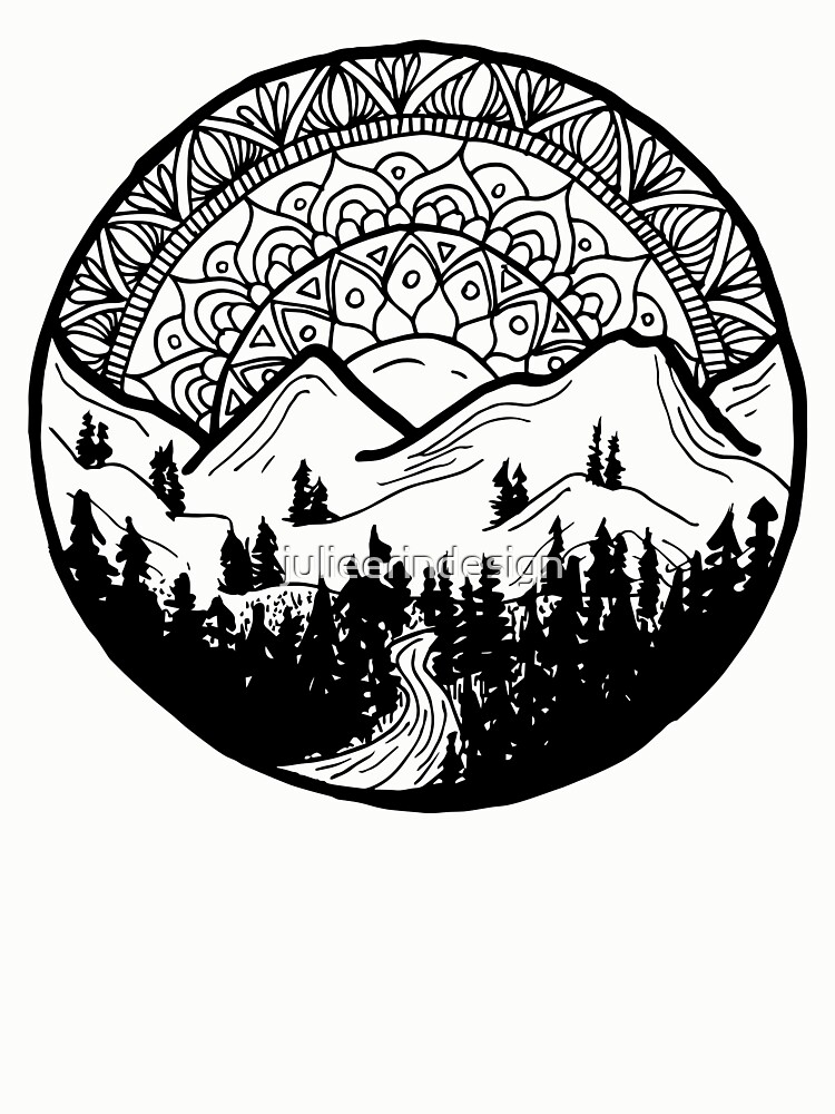 Thumbnail 7 of 7, Pullover Sweatshirt, Mountain Mandala designed and sold by julieerindesign.