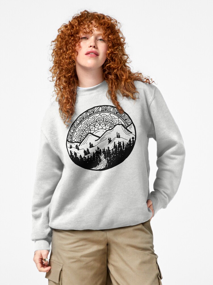Thumbnail 4 of 7, Pullover Sweatshirt, Mountain Mandala designed and sold by julieerindesign.