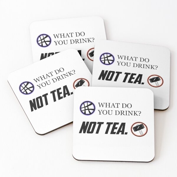 Item preview, Thor Mjolnir What Do You Drink? Not Tea Cool Avenger Fanart Quote designed and sold by Rocket Fox.