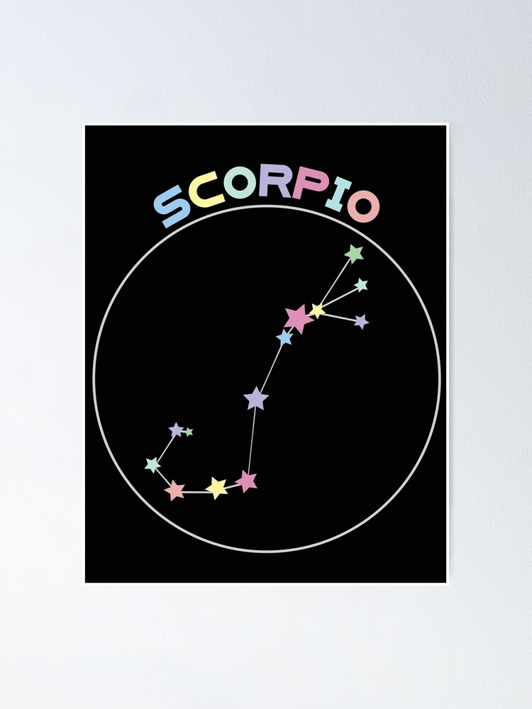 Zodiac Constellation Star Chart in pastel colors Poster