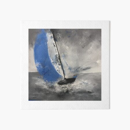 Bateau à la voile bleue Impression rigide