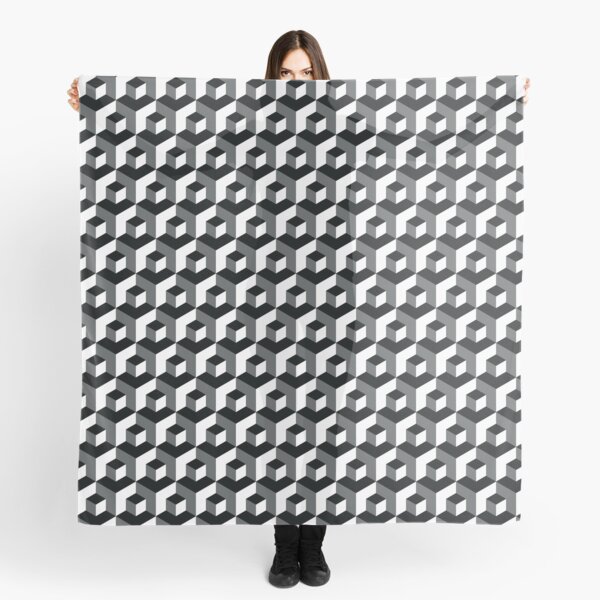 Item preview, Cubes 3D illusion geometric pattern black and white designed and sold by FakeMirror.