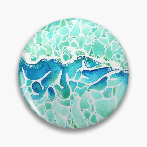 Item preview, Ariel View of Ocean Waves Breaking Painted in Watercolor All Over Pattern designed and sold by KConfetti.