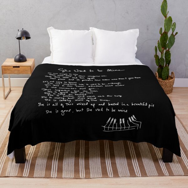 She Used To Be Mine - Sara Bareilles - Handwritten Lyrics- Waitress the Musical - Broadway, West End Throw Blanket