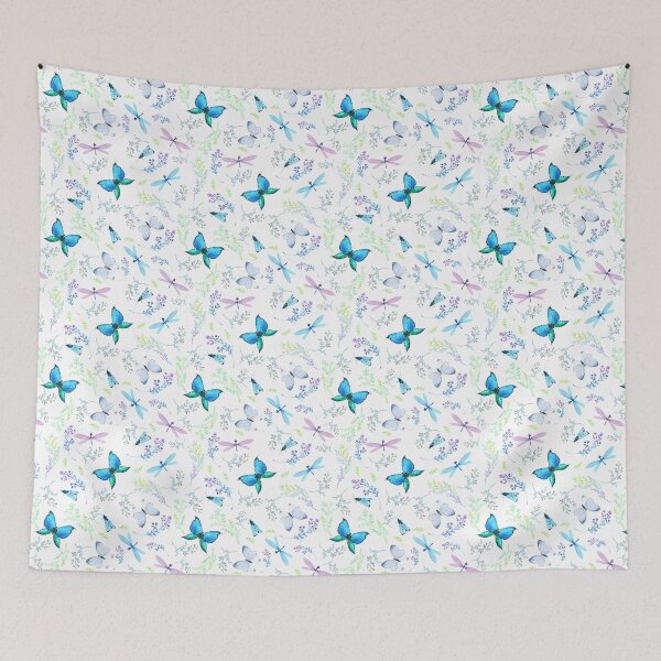 Item preview, watercolor seamless pattern Butterflies and dragonflies designed and sold by eves_aquadreams.
