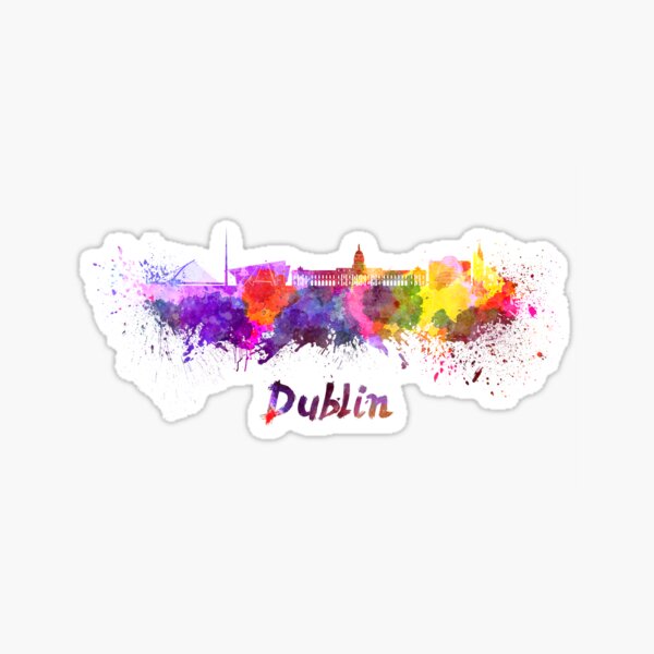 Item preview, Dublin skyline in watercolor designed and sold by paulrommer.