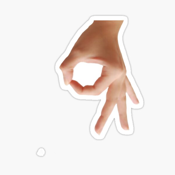 OK Sign Decal | Made you look hand meme game Sticker Below the waist