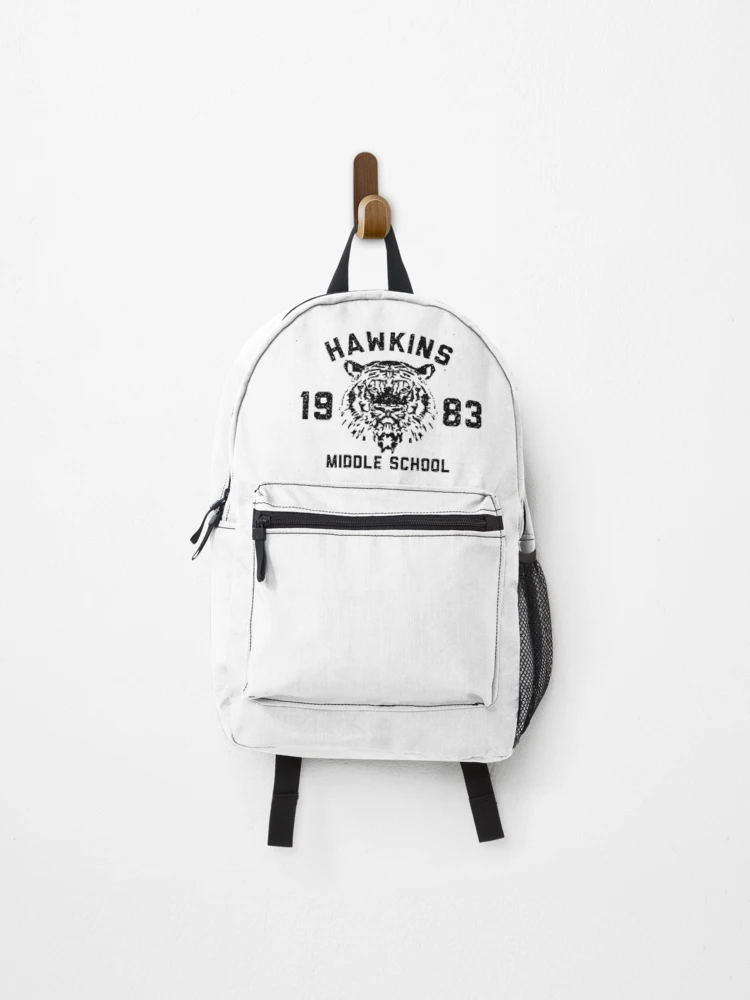 110. Stranger Things Hawkins Middle School black version Backpack for  Sale by danielasmerch