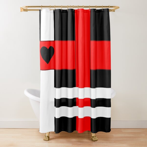 Offset Overlap Shower Curtain