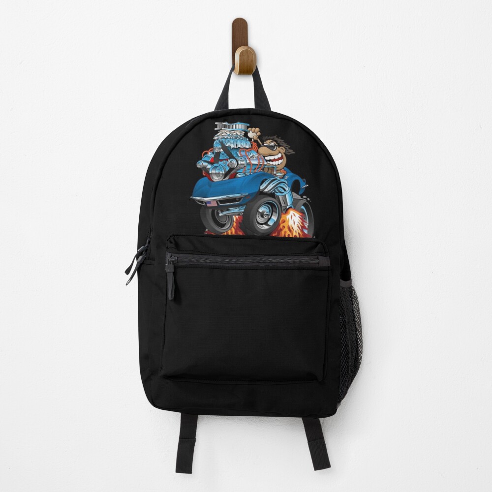 Classic '69 American Sports Car Cartoon Backpack