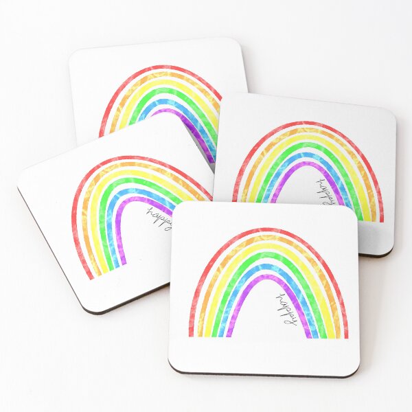 Item preview, “Happy” Pride Watercolor Rainbow designed and sold by WildeandCo.