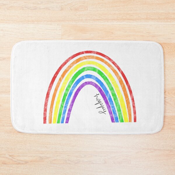 Item preview, “Happy” Pride Watercolor Rainbow designed and sold by WildeandCo.