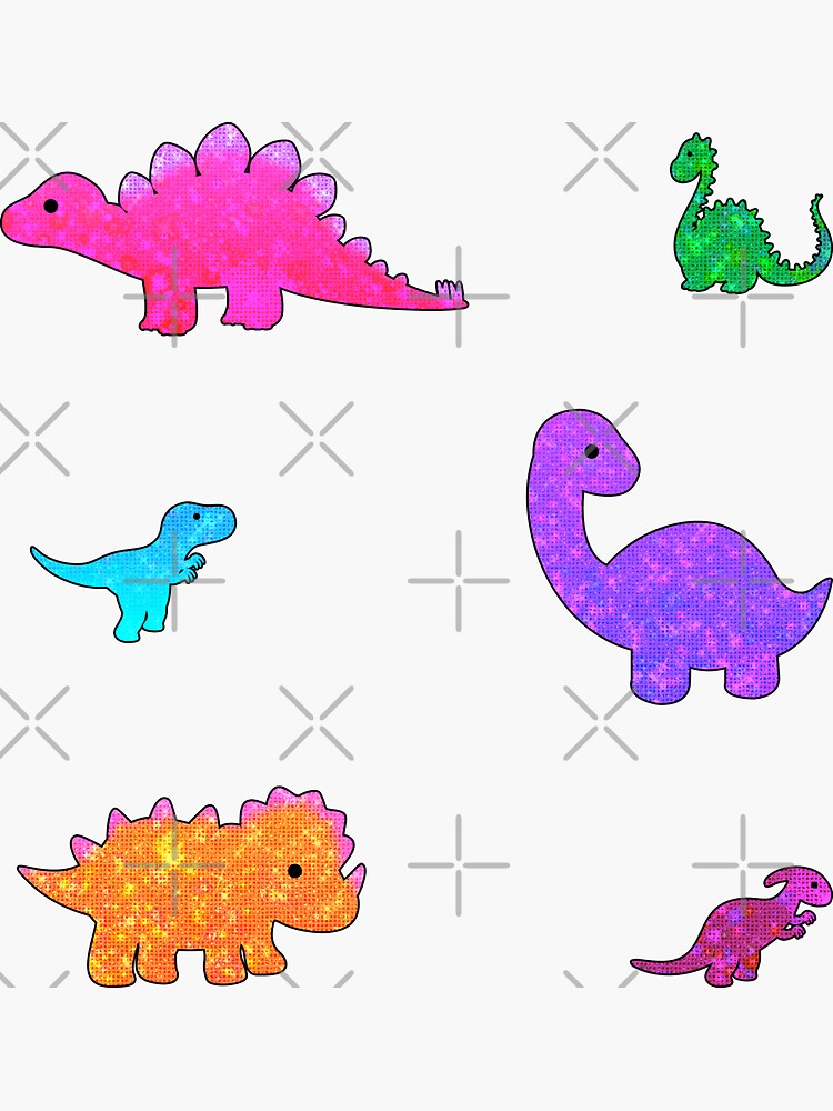 cute sparkly dinosaurs by discostickers