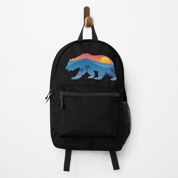 Item preview, California bear with mountain shoreline summer scene overlay designed and sold by hobrath.
