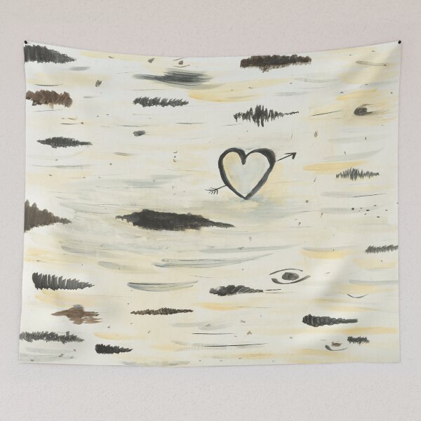Item preview, Birch with Heart Engraving designed and sold by ArtsyRabbit.