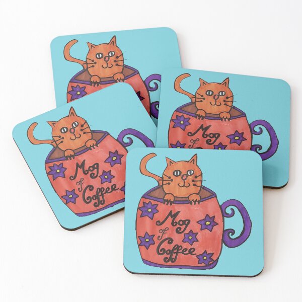 Artikelvorschau, MOG KAFFEE MIT GINGER CAT entworfen und verkauft von Redbubble_Redhead.