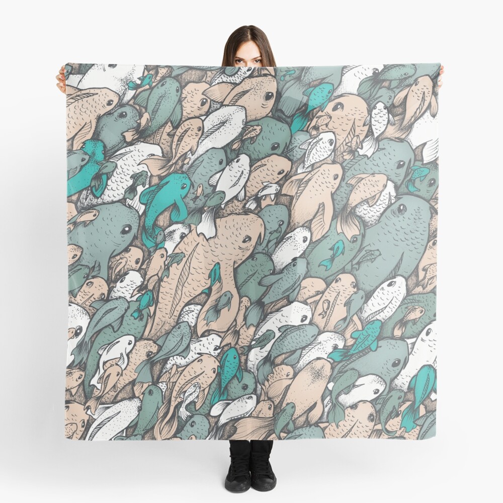 Fishes - blue Scarf