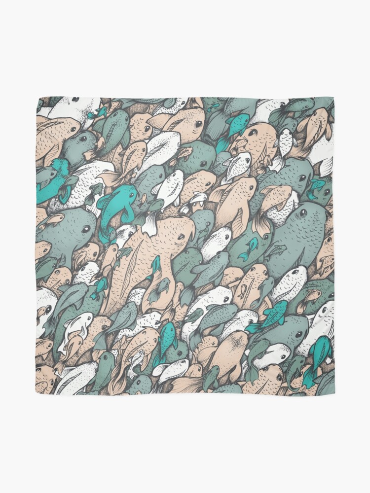 Alternate view of Fishes - blue Scarf