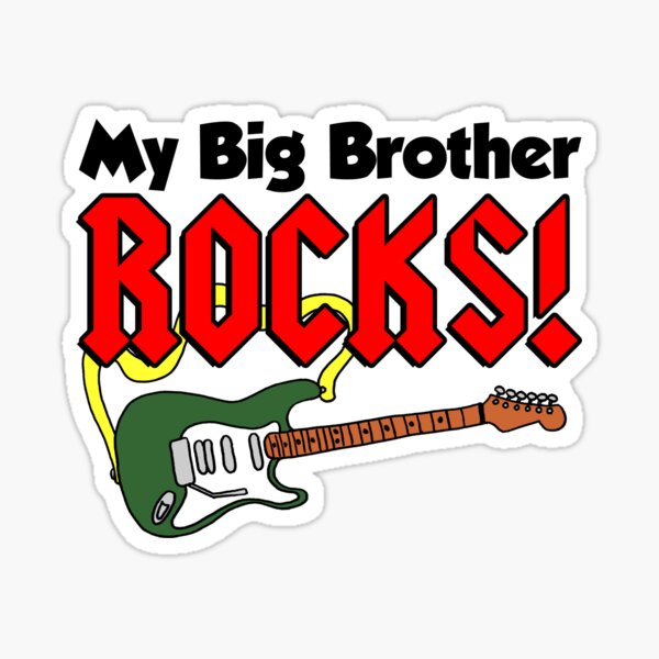 Artikel-Vorschau von Mein großer Bruder rockt Gitarren-Cartoon, designt und verkauft von jaycartoonist.