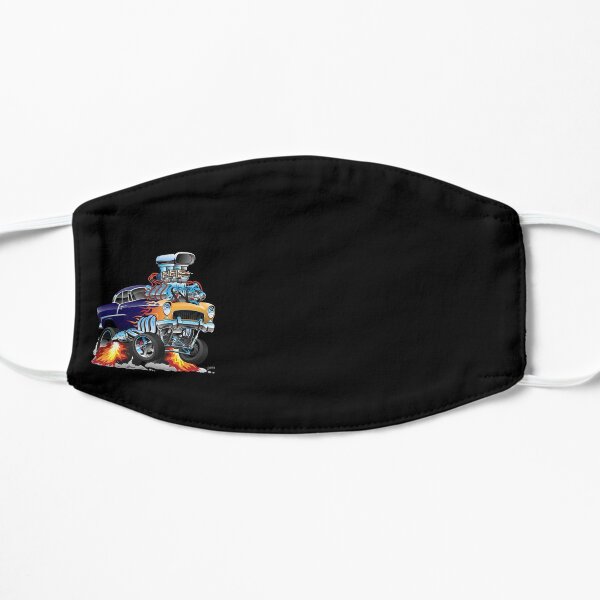 Classic Fifties Hot Rod Muscle Car Cartoon Flat Mask