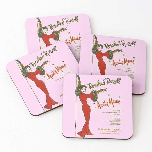 Auntie Mame, Rosalind Russell playbill Coasters (Set of 4)