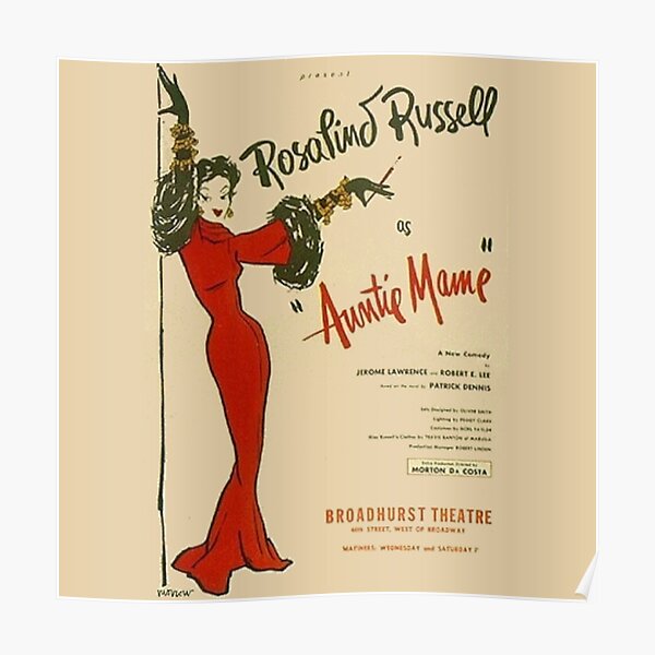 Auntie Mame, Rosalind Russell playbill Poster
