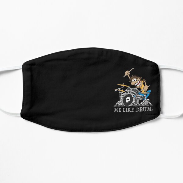 Me Like Drum. Wild Drummer Cartoon Illustration Flat Mask