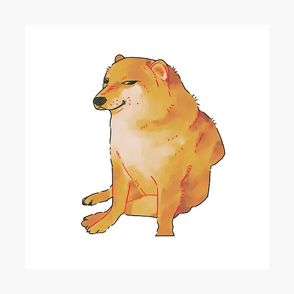 Item preview, cheem shiba dog meme designed and sold by hanlinchann.