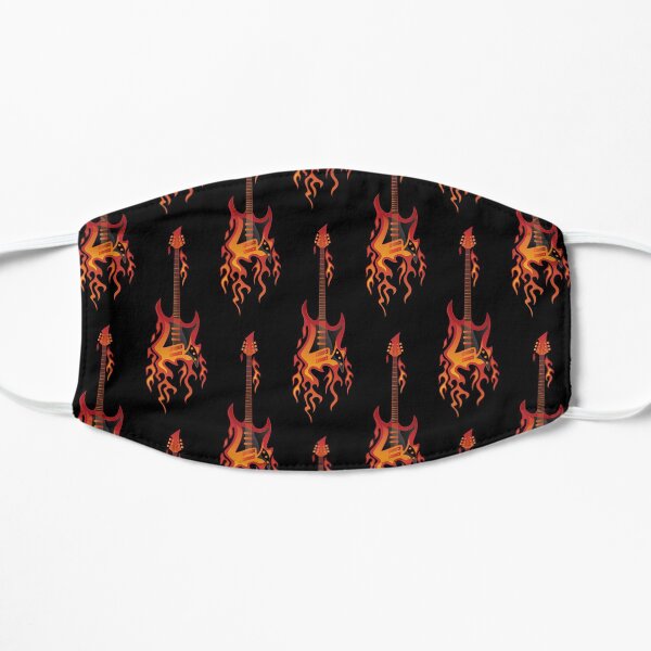 Electric Guitar Fire Illustration Mask