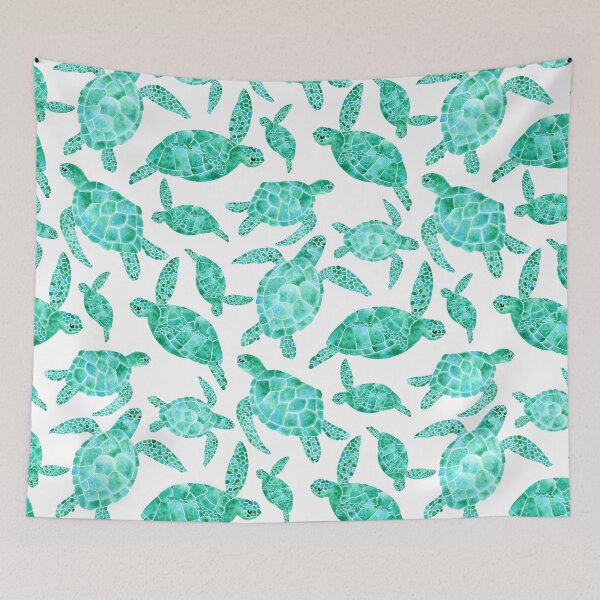 Aperçu de l'œuvre Tortues vertes aquarelles créée et vendue par KConfetti.