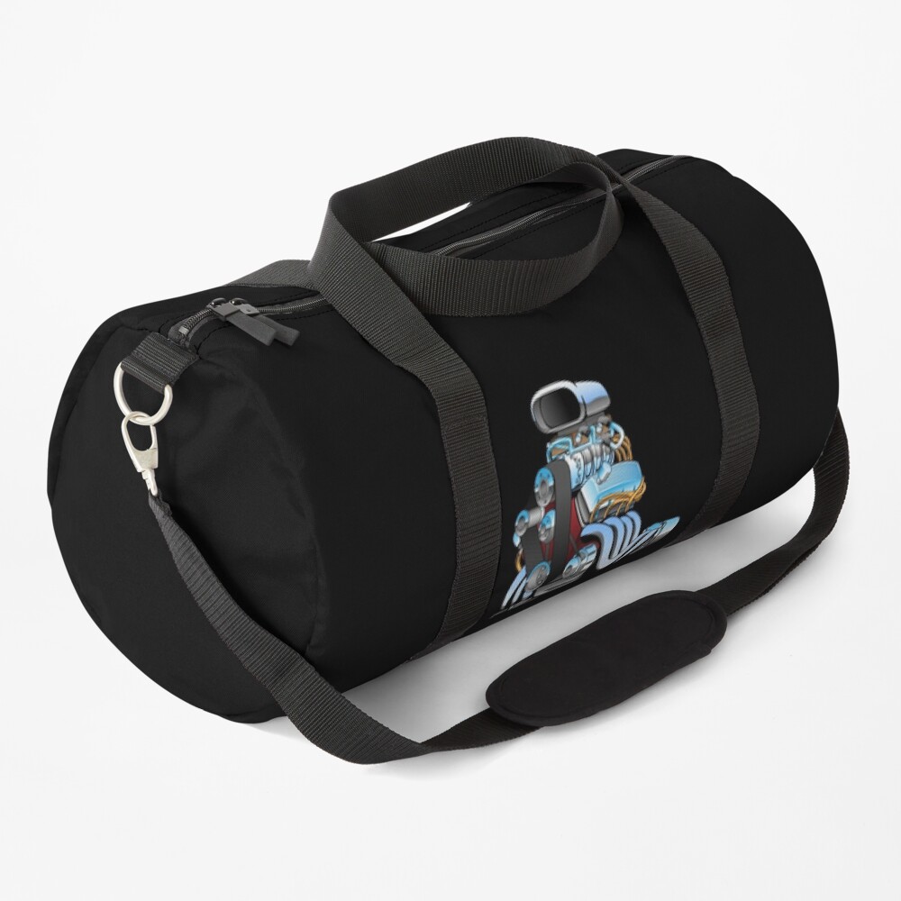 Hot rod race car engine cartoon Duffle Bag