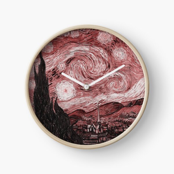 Pink Starry Night Clock