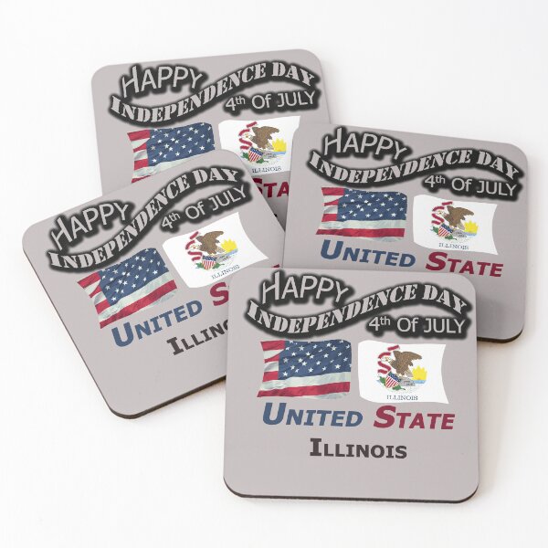 Item preview, Happy Independence Day Illinois State, Happy 4th Of July Gift, Happy Independence Day USA, Design with Flags for each state in the United States. designed and sold by roji-world-shop.