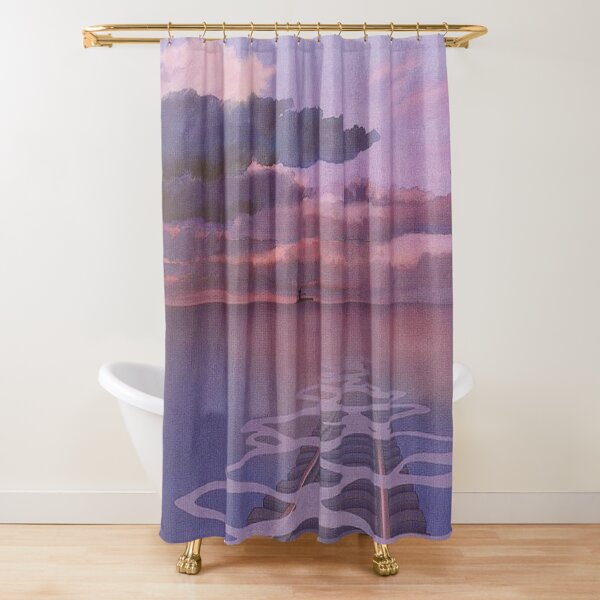 Spirited Away Railroad Nighttime Aesthetic Shower Curtain