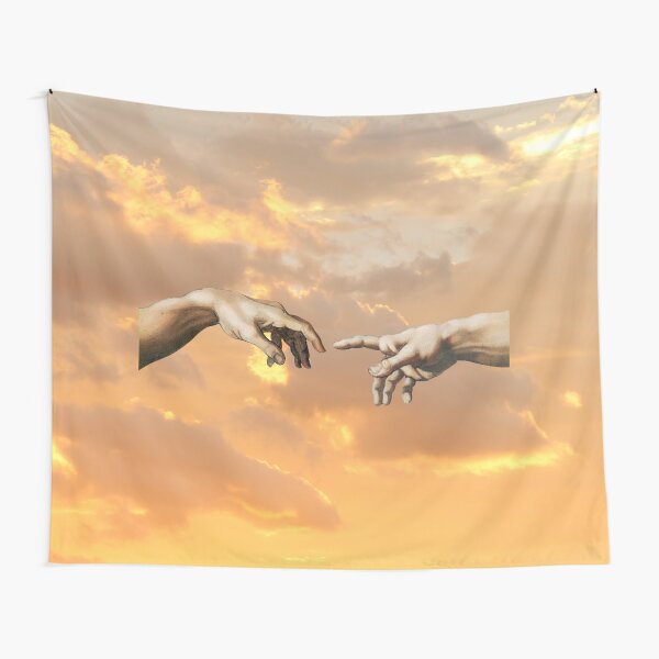 Item preview, Michelangelo's Fingers from the Creation of Adam Amongst Clouds designed and sold by Freshfroot.