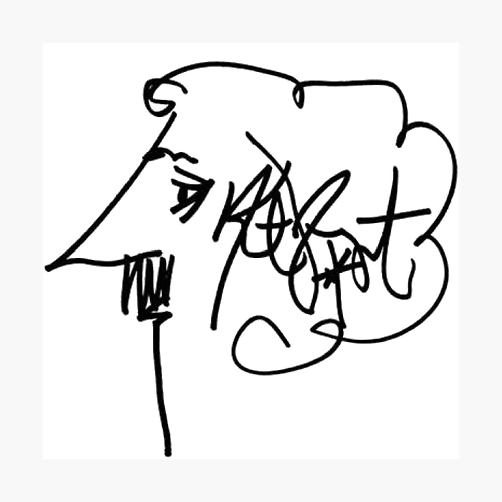 Kurt Vonnegut Signature  Framed Art Print