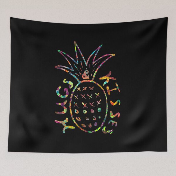 Item preview, Warm Tones Colorful Flower of Pineapple hugs and kisses xxxxxooooo fruit snack illustration  designed and sold by Cute Designs Shop.