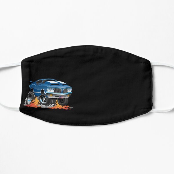 Classic Seventies American Muscle Car Hot Rod Cartoon Illustration Mask