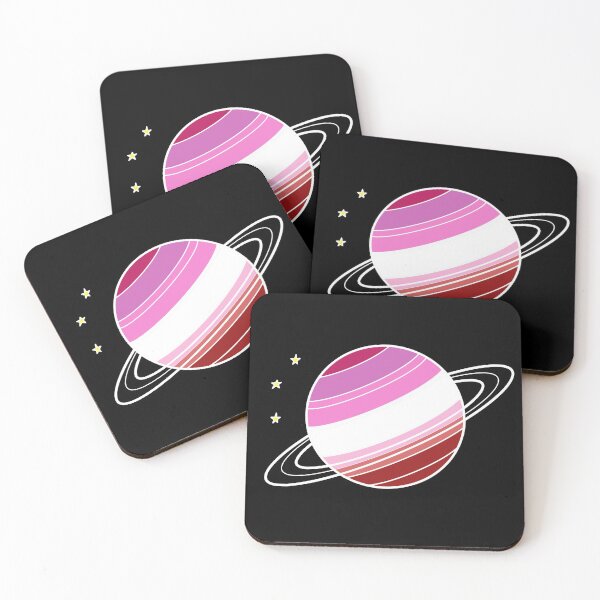 Item preview, Lipstick Lesbian Flag Saturn On Black designed and sold by taeylenol.