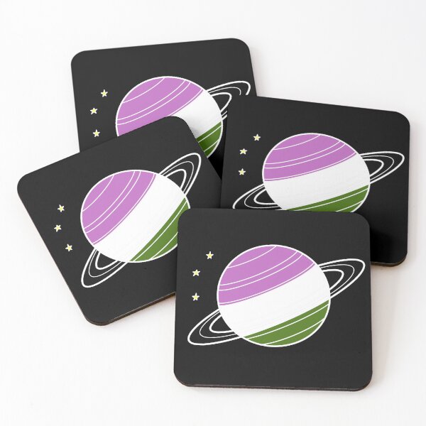 Item preview, Genderq Flag Saturn On Black designed and sold by taeylenol.