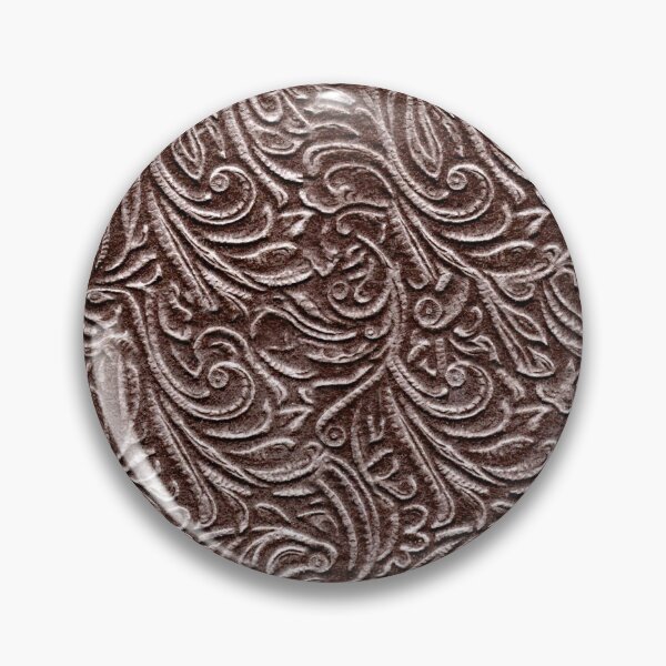 Item preview, tooled leather dark brown floral country designed and sold by Saburkitty.