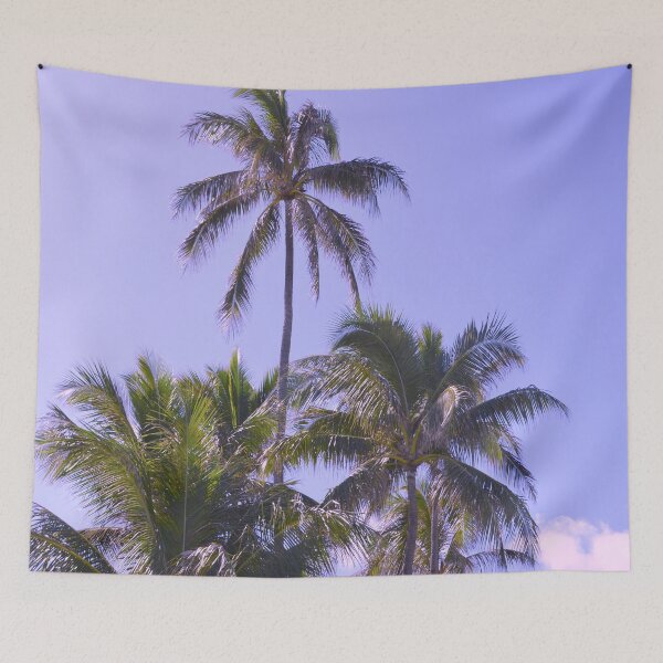 Item preview, Beach Purple and Blue Palm Trees  designed and sold by cloudedsunset.