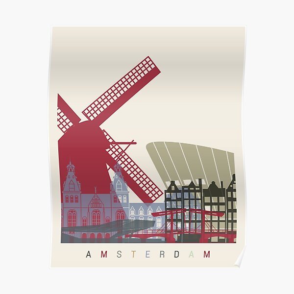 Amsterdam skyline poster Poster