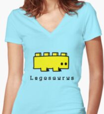 Legosaurus funny nerd geek geeky Women's Fitted V-Neck T-Shirt
