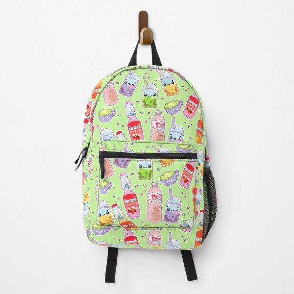 Item preview, Colorful Kawaii Drinks on Green designed and sold by Cass Noel Studio.