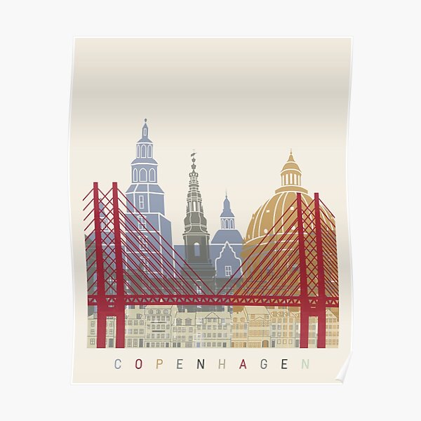Copenhagen skyline poster Poster