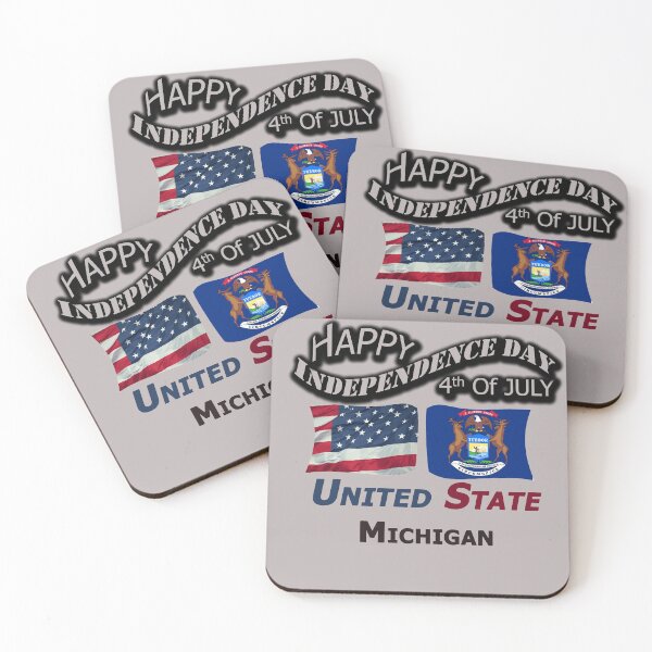 Item preview, Happy Independence Day Michigan State, Happy 4th Of July Gift, Happy Independence Day USA, Design with Flags for each state in the United States. designed and sold by roji-world-shop.
