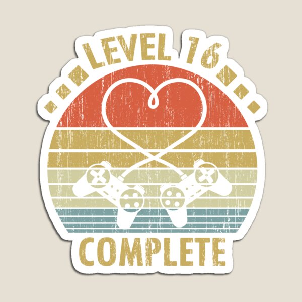 Aperçu de l'œuvre Niveau 16 terminé - Cadeau pour 16e anniversaire de mariage Gamer créée et vendue par nana1099.